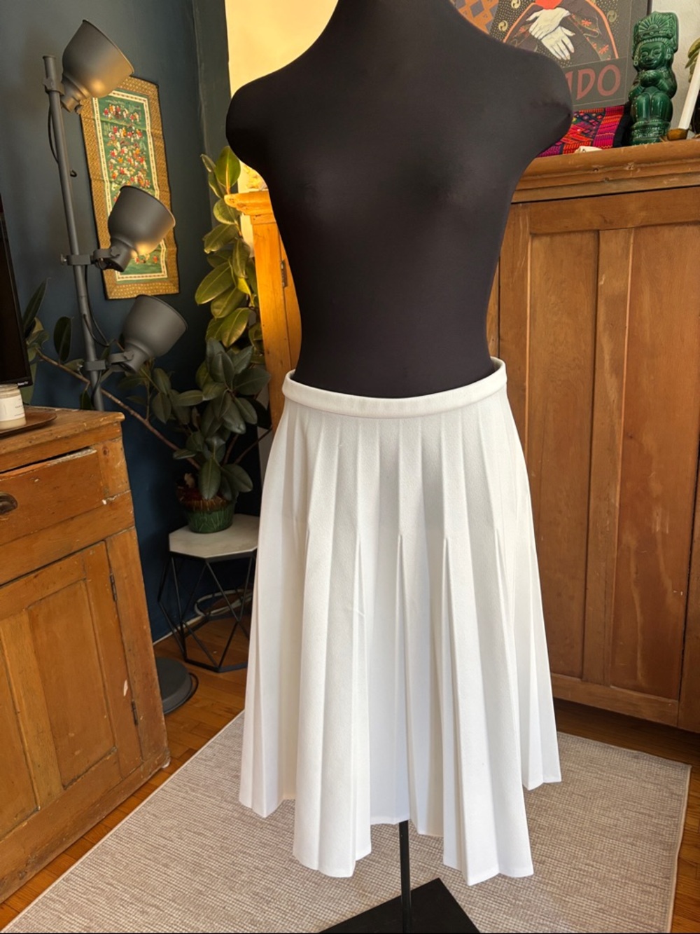 Alfred Dunner White Pleated A-Line Skirt